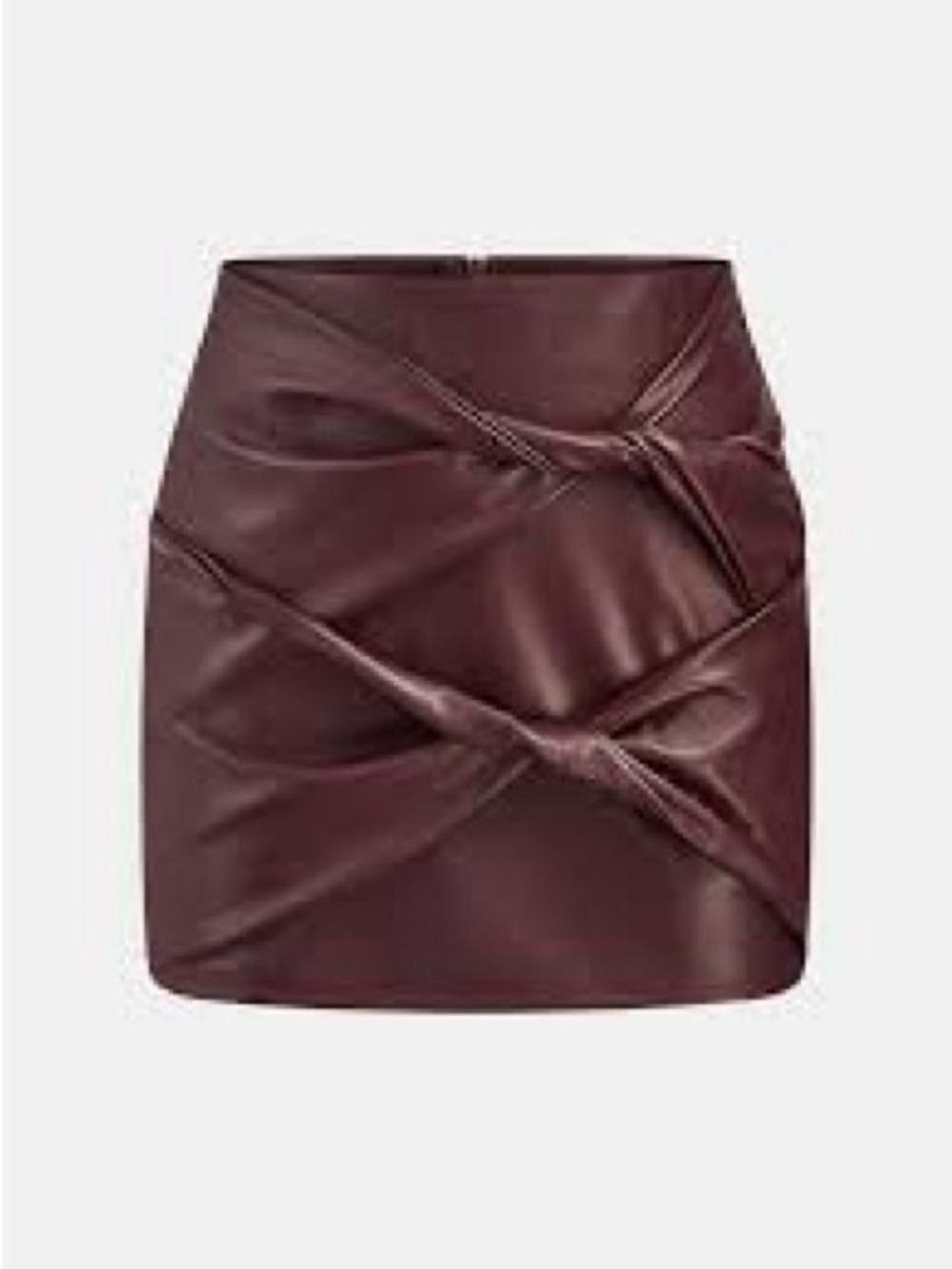 Commense Twisted Lies Faux Leather Mini Skirt in Plum - Picture 2 of 9